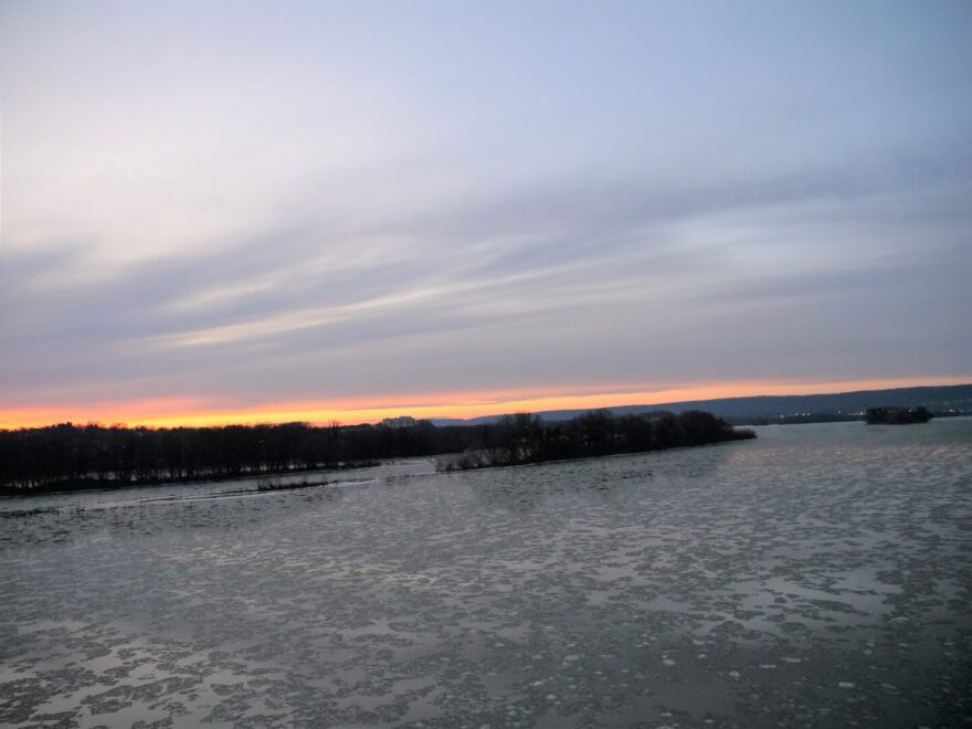 Independence and Bailey's Islands from the Harvey Taylor Bridge in Harrisburg.