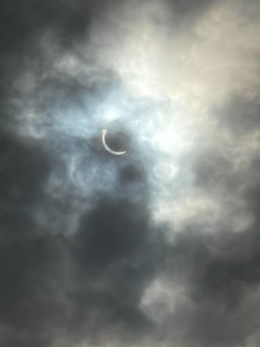 Solar eclipse as seen at the Promenade at Upper Saucon