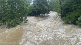 Flooded Bushkill Creek in Tatamy