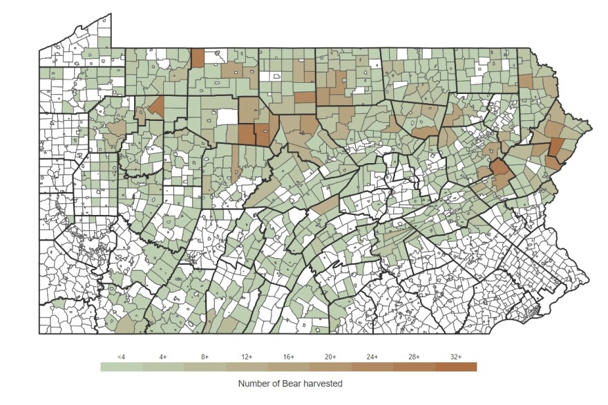 Bear Harvest by County PA Game Commission