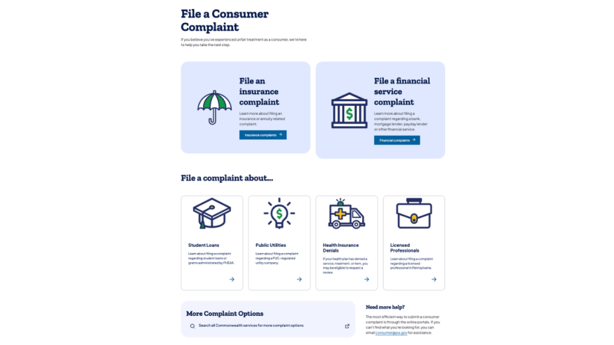 Consumer complaint system