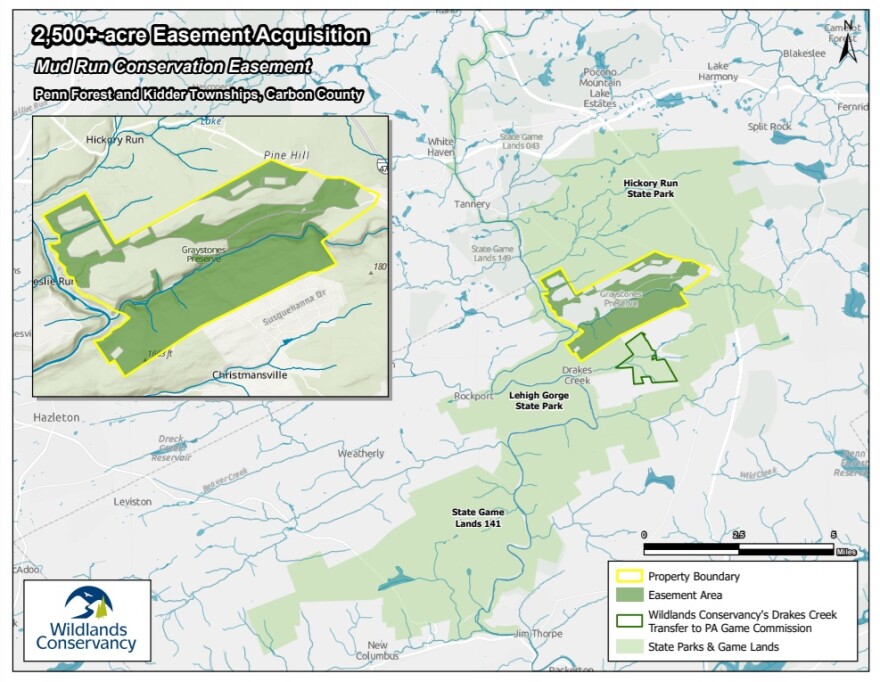 Wildlands Conservation Easement: Mud Run map