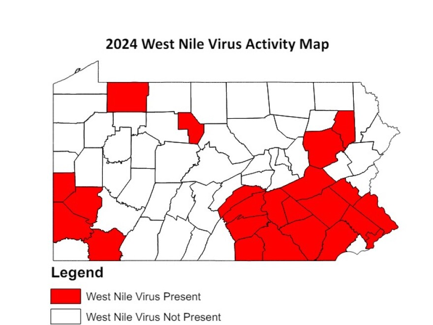 2024 West Nile virus Activity Map