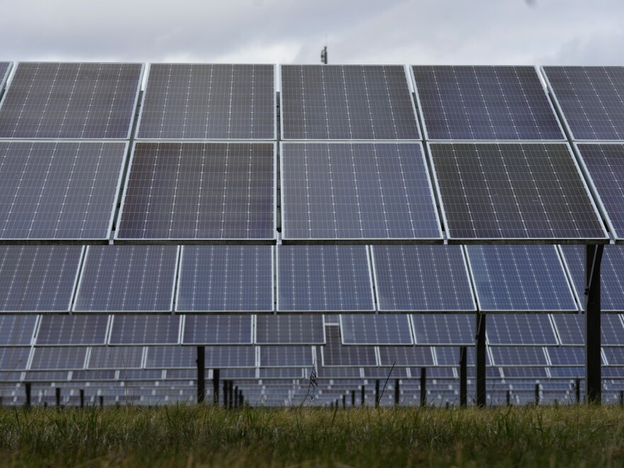 Solar panels in Detroit on Nov. 16, 2022.