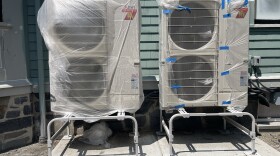 Heat pumps, which bring warm or cool air into the home, are more energy efficient than traditional HVAC systems and improve air quality. Macomber was installing these as part of his overhaul of his house in Cambridge.