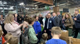 Gov. Josh Shapiro talks to kids at the Farm Show on Jan. 10, 2024.