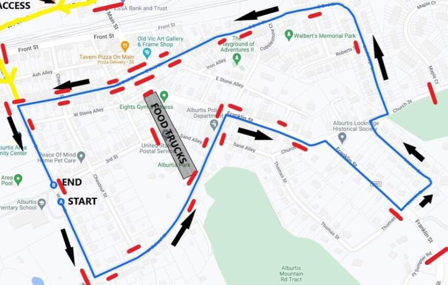 Alburtis Halloween Parade 2022 map