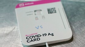 A BinaxNOW rapid COVID-19 test made by Abbott Laboratories, one of the two new rapid, at-home COVID-19 tests approved by the Food and Drug Administration.