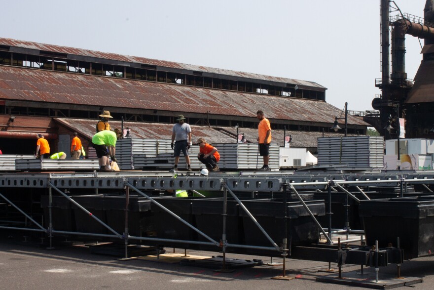 MusikFest main stage construction