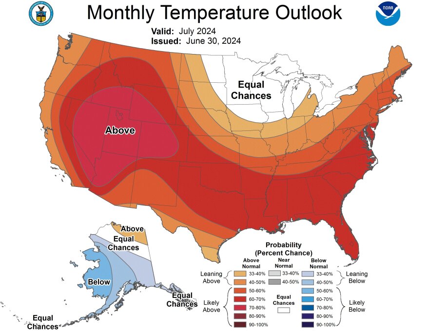 Monthly temperature outlook