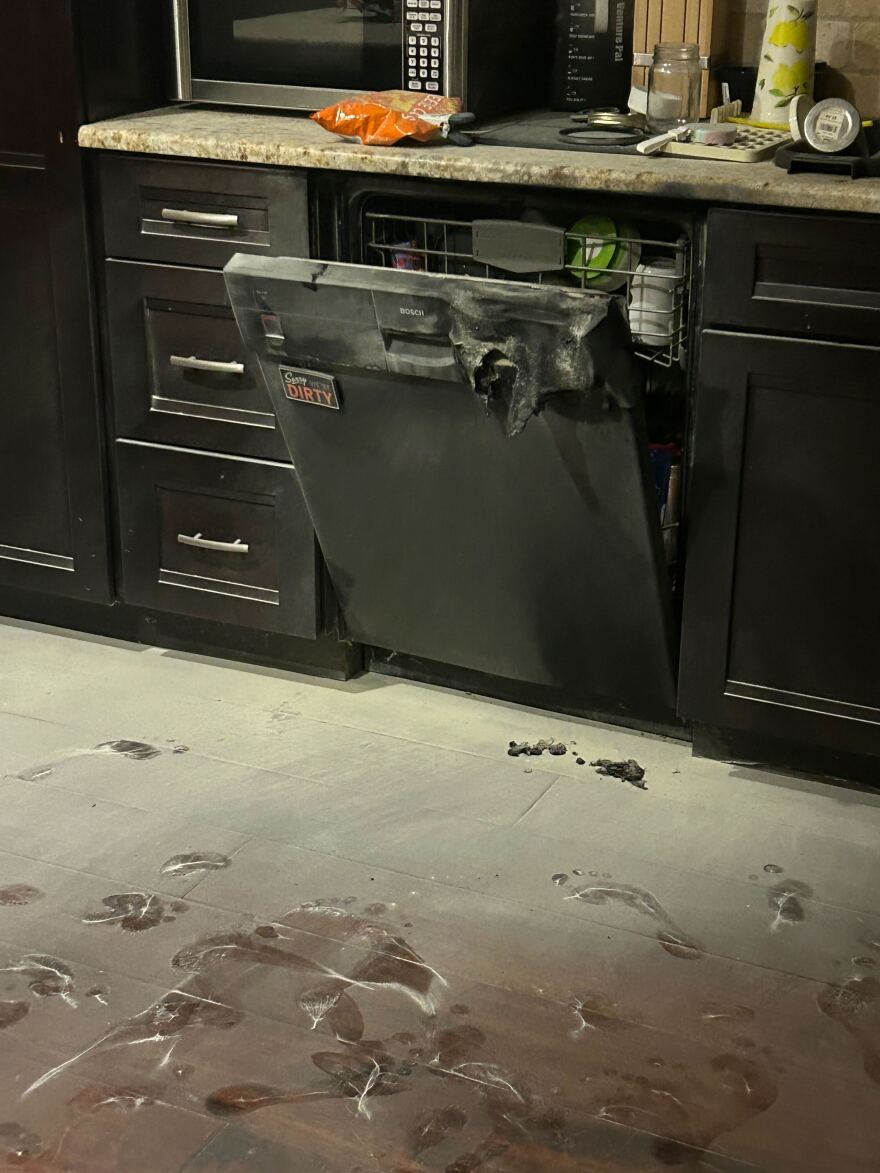 Dishwasher fire