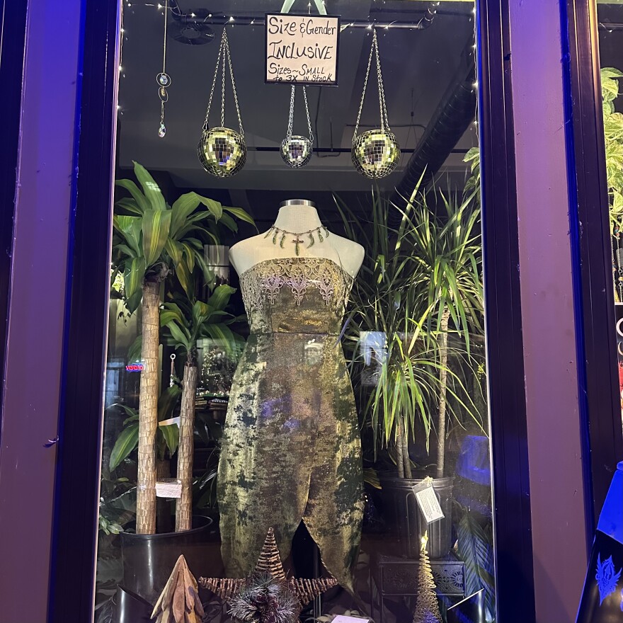 Front window of Angel's House of Design