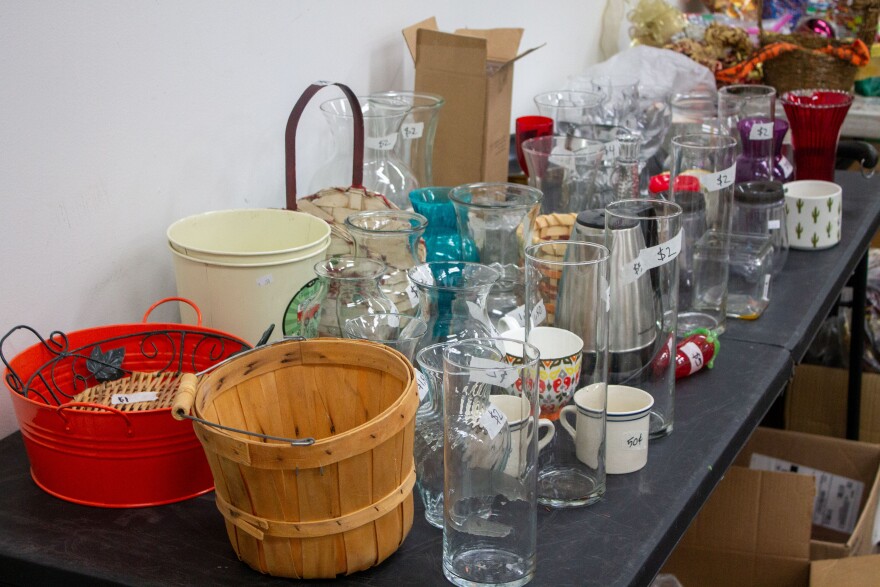 Vases and glassware at Banana Factory