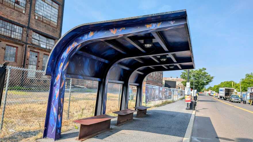 Bus shelter mural
