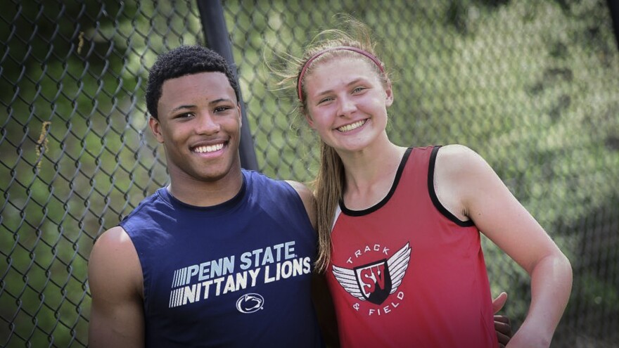 Saquon Barkley and Rachel Panek