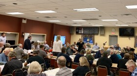 The crowd at the latest Lowhill Township Planning Commission meeting. The room at the Fogelsville Volunteer Fire Company was crowded with citizens angry about the proposed warehouses.
