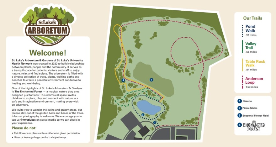 St. Luke's Arboretum map