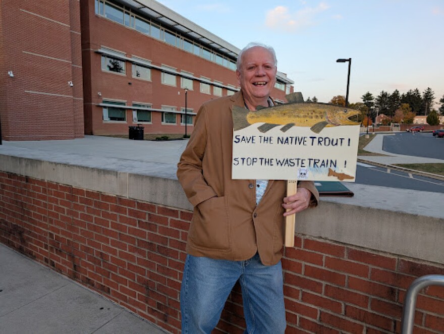 Local resident Bob Swigart, who attended the meeting to oppose the train transport