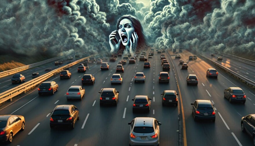 The Road Ahead illustration for road rage, aggressive driving