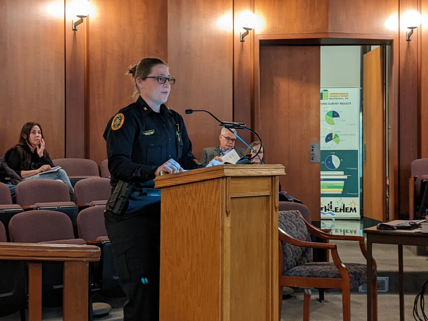 Bethlehem Police Chief Michelle Kott at the Bethlehem City Council Meeting