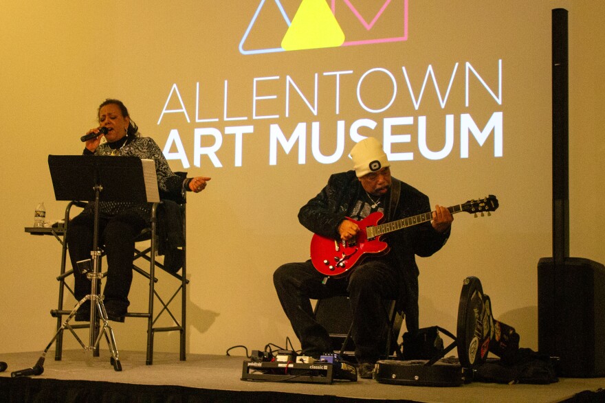 Bev Conklin, left, performs at the Allentown Art Museum during Martin Luther King Jr. Day activities on Monday, Jan. 20, 2025.