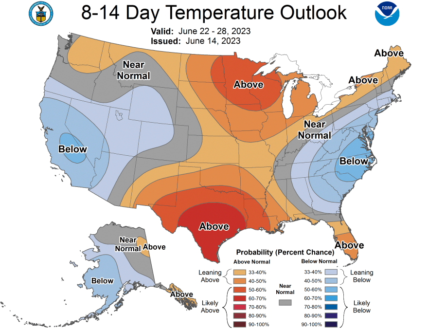 8 to 14 day temperature outlook