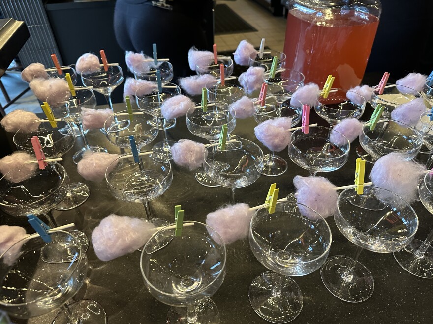 Cotton candy drinks at Moxy opening