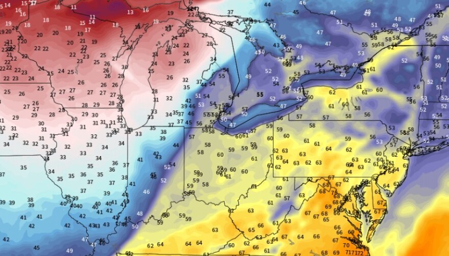 Daytime highs Wednesday
