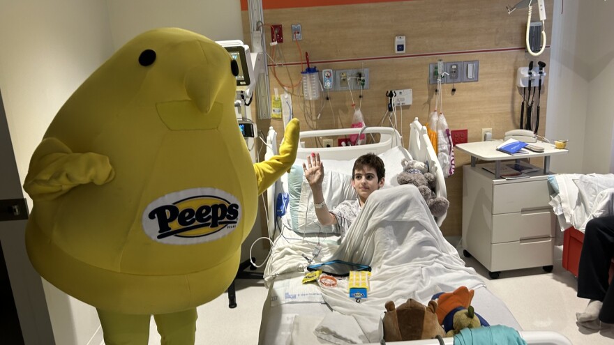Peeps and Reilly Childrens hospital child