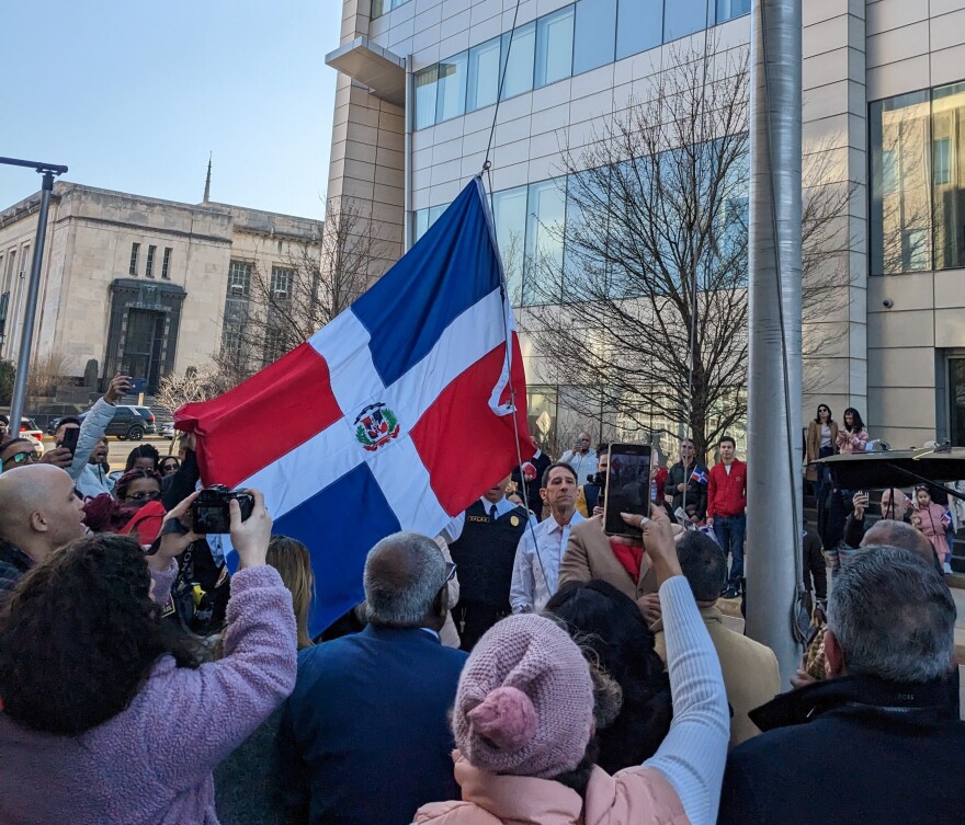 Allentown Dominican flag raising