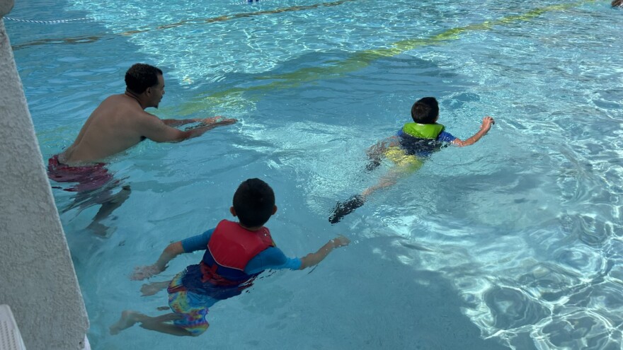 swim lesson at Dorney