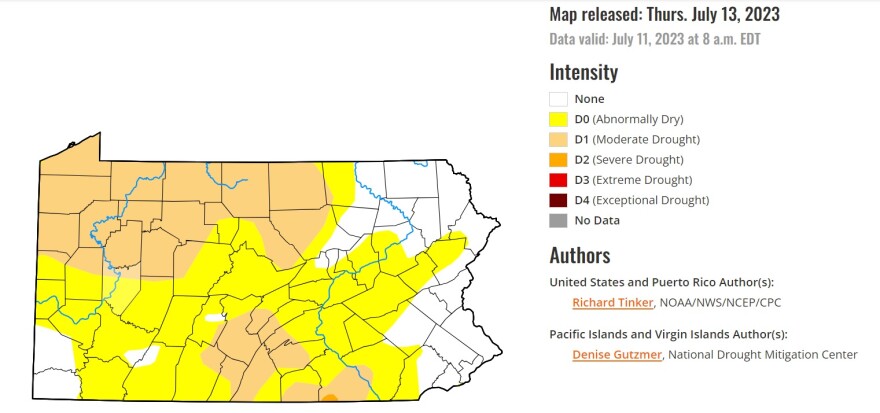 U.S. Drought Monitor map