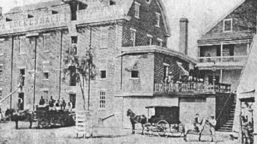 Connector between the Mill and Miller's House, c. 1880.png
