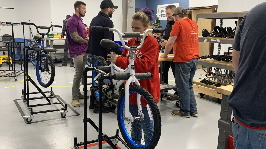 Santa's workshop builds bikes