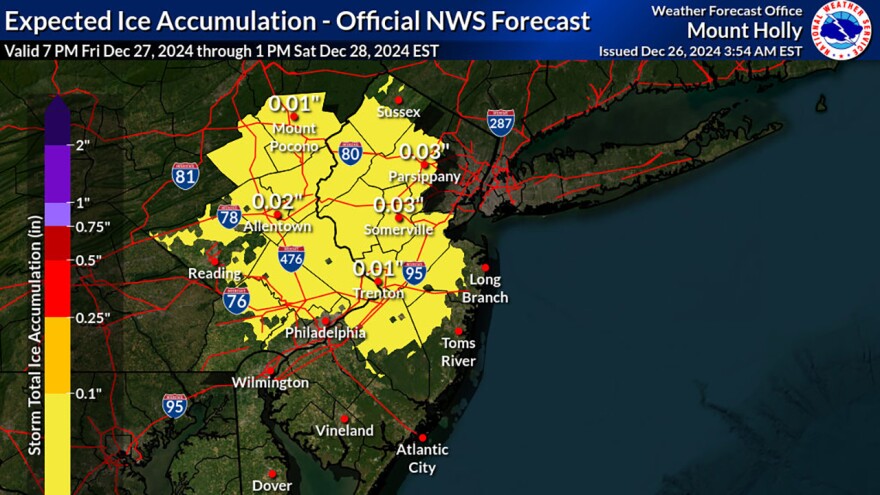 Expected ice accumulation