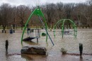Covered Bridge playground after flooding