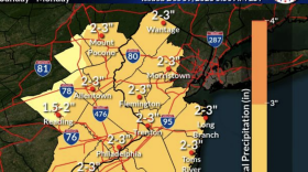 Rainfall amounts forecast Dec. 10, 2023